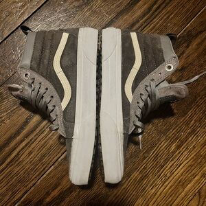 Vans Women’s Gray and Cream High-Top Sneakers